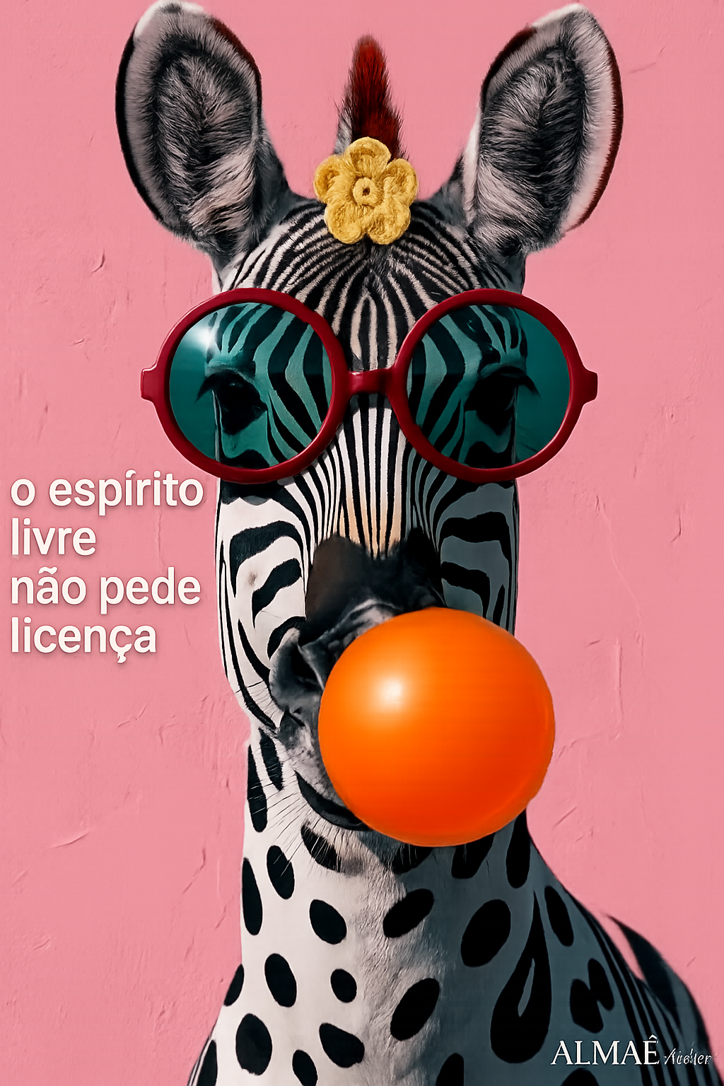 T-Shirt Zebra Bubblegum - Coleção Alma do Mundo