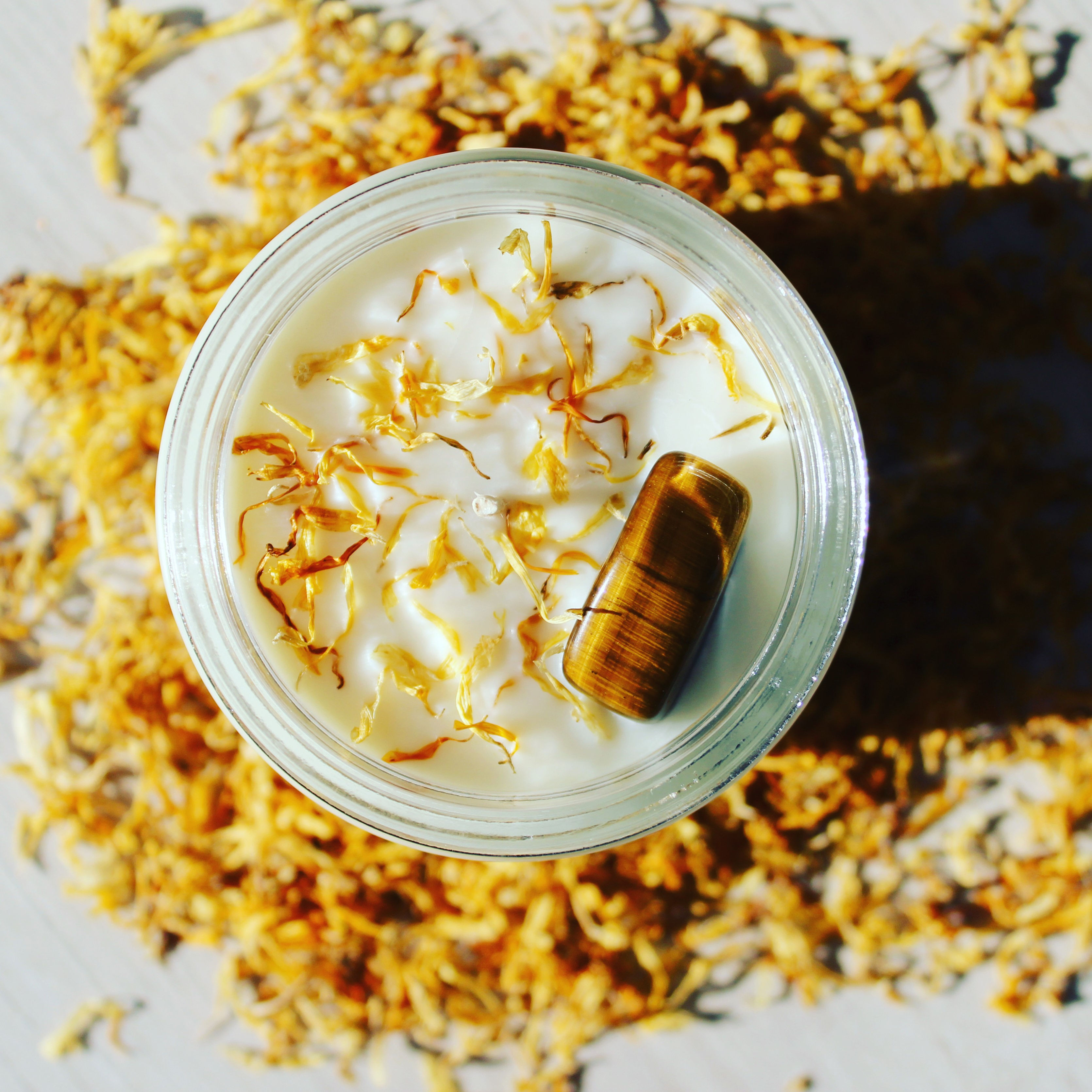 Solar Plexus Chakra Crystal Candle