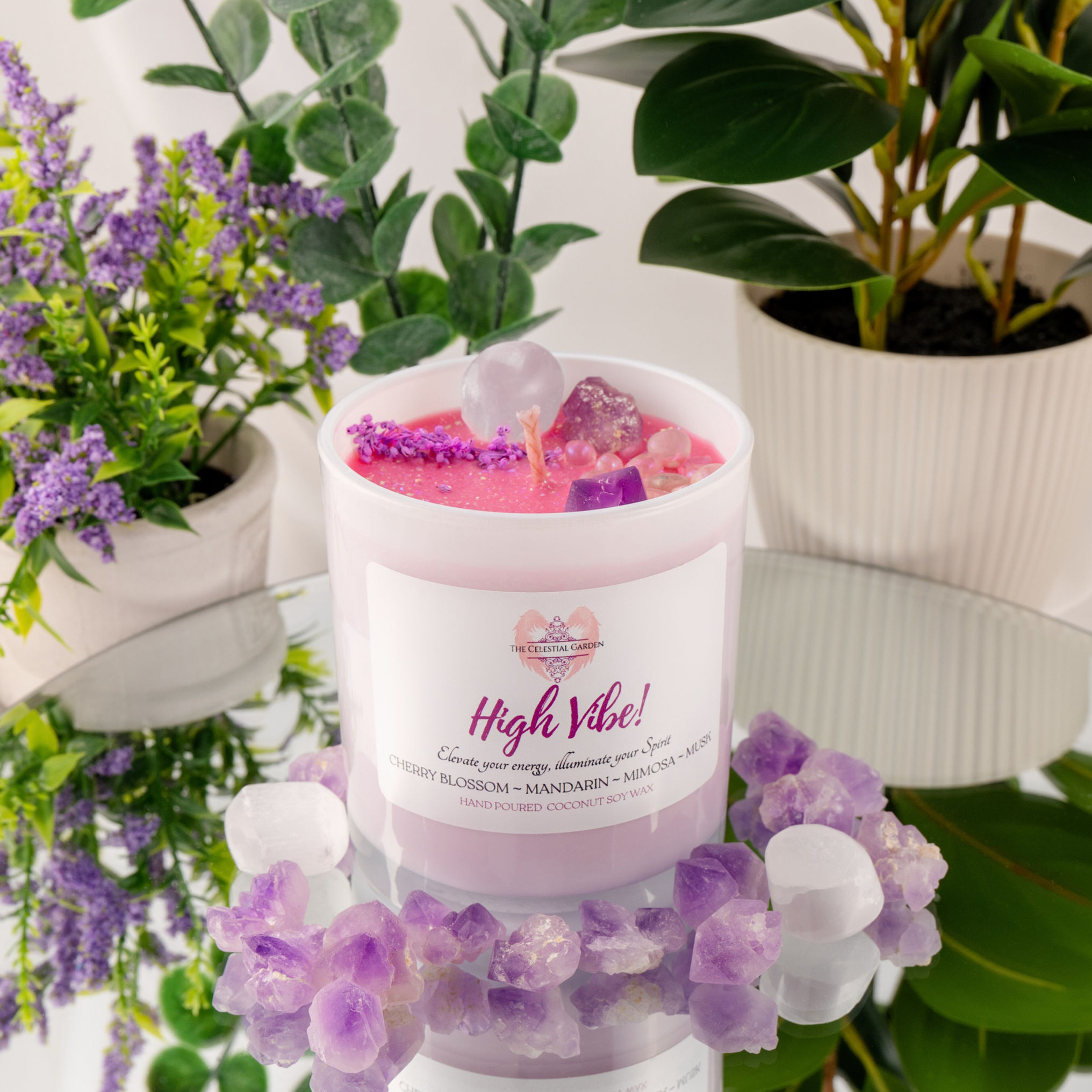 High Vibe – Intention Crystal Candle