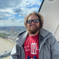Enjoying the views from the top of the London Eye