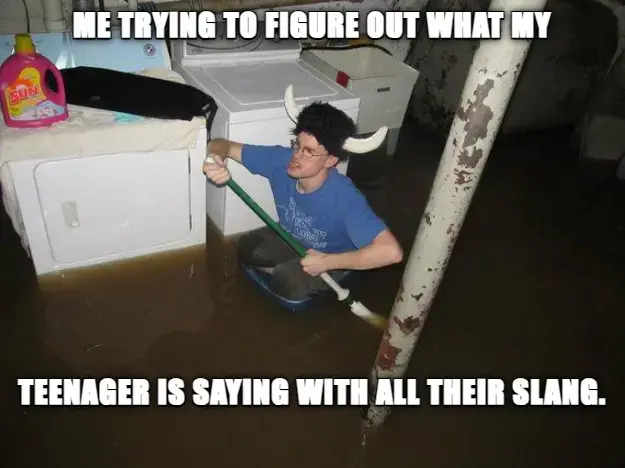 Me trying to decode what language my GenZ children are speaking - millenial meme