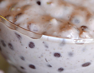 tapioca pudding made with lemon pesto inspired by Myanmar