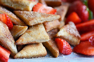 sopaipillas made with rhubarb pesto inspired by Chile