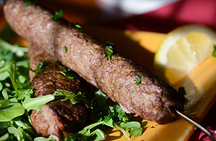 sheftalia made with caper pesto inspired by Cyprus