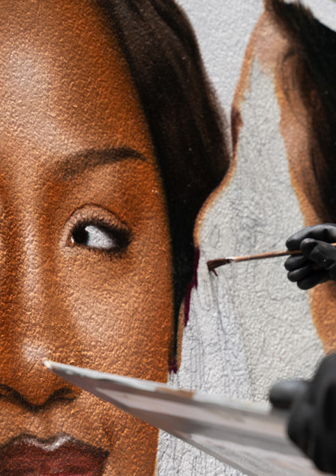 Hand painted mural for Omega in Soho, New York
