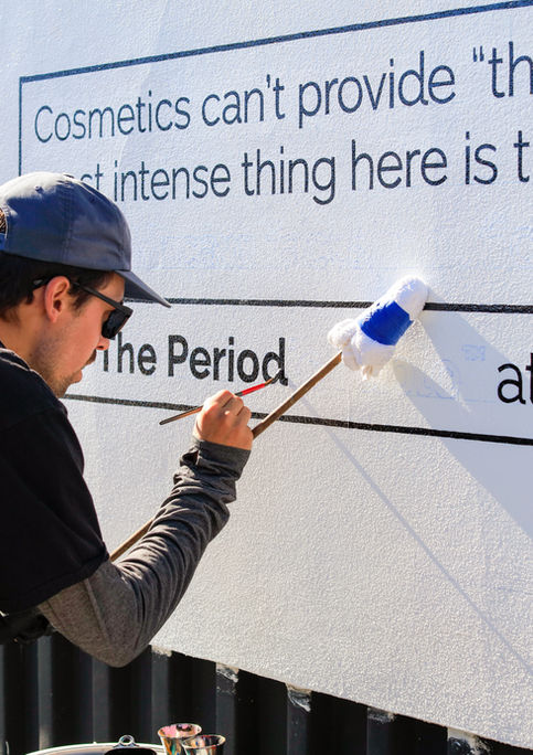 Hand Painted Outdoor Advertising Mural for The Ordinary in Williamsburg, Brooklyn
