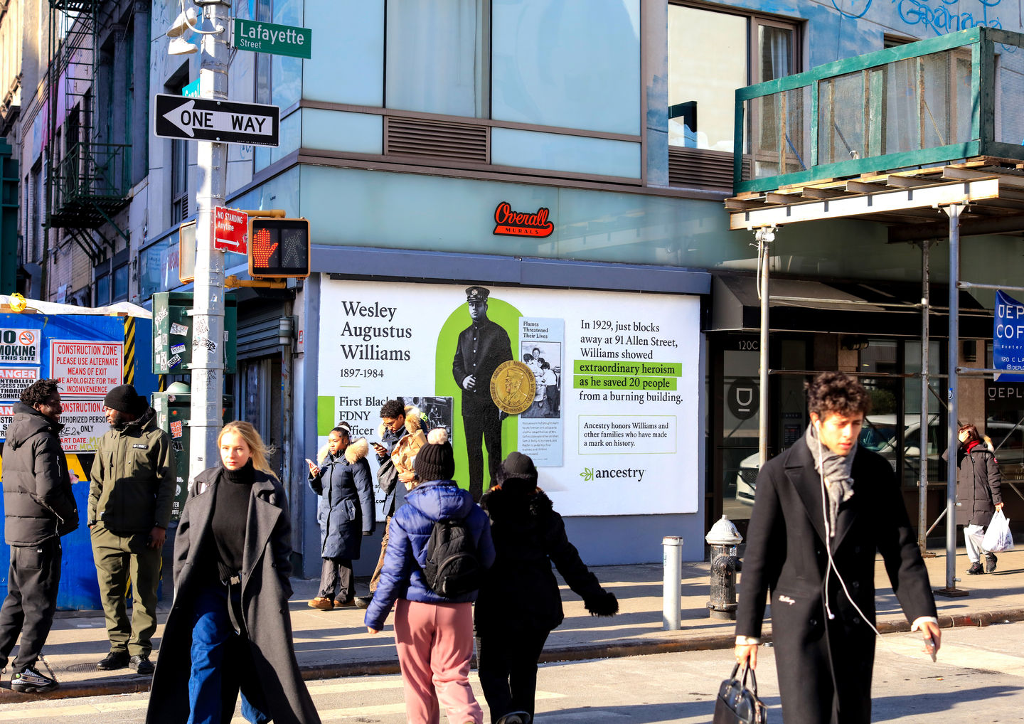 Hand painted advertisement for Ancestry in SoHo, New York