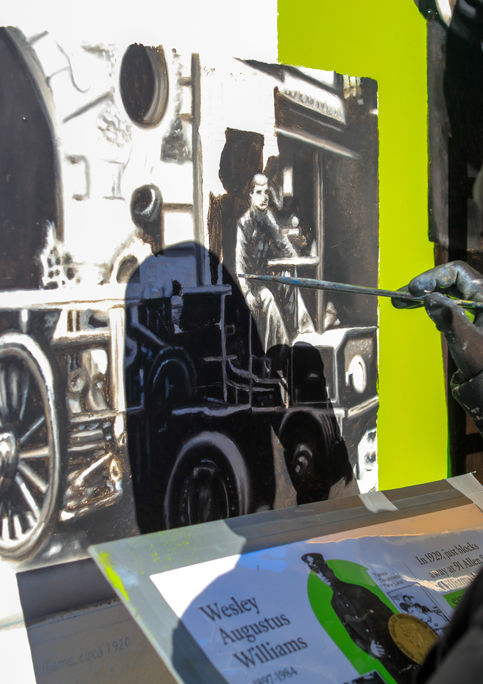 Hand painted advertisement for Ancestry in SoHo, New York