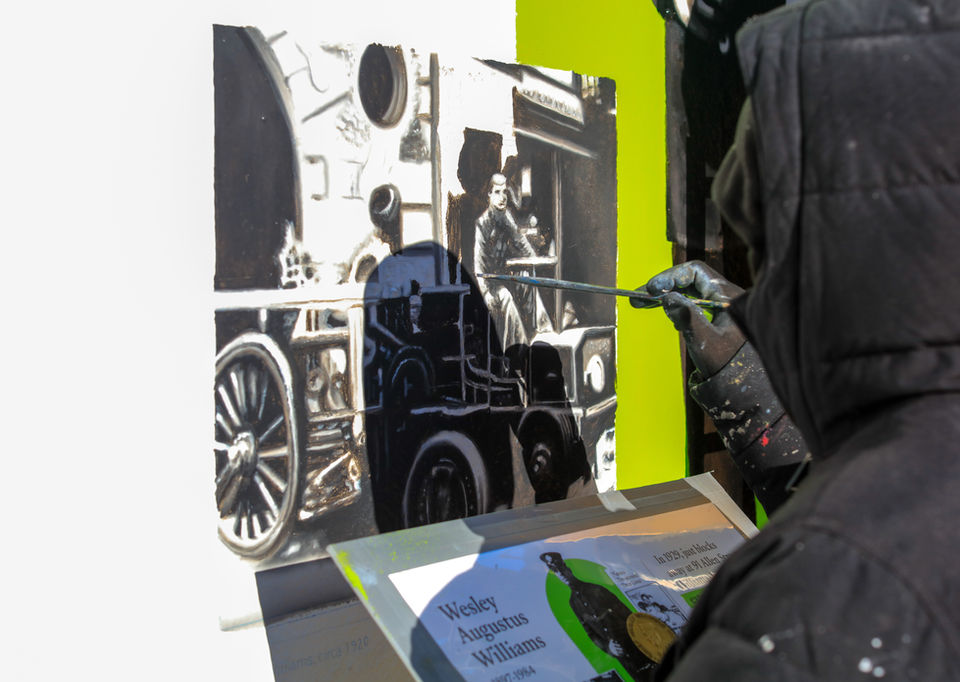 Hand painted advertisement for Ancestry in SoHo, New York