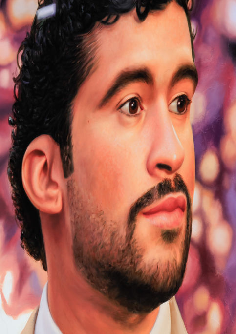 Hand painted advertisement for Spotify featuring Bad Bunny in Williamsburg, Brooklyn