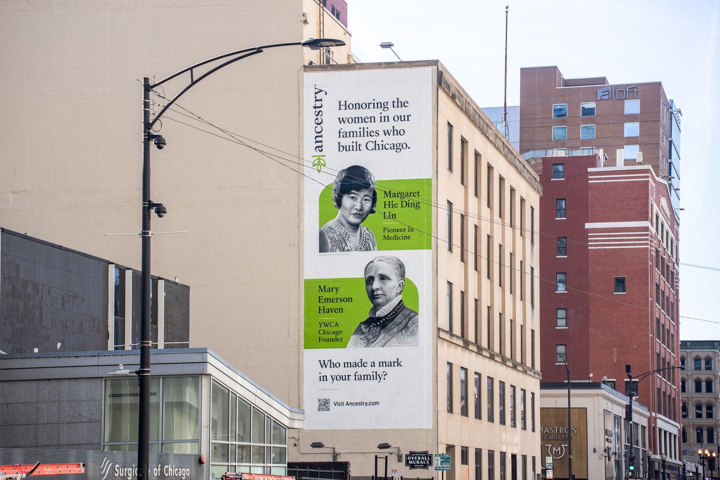 Hand painted advertisement for Ancestry in River North, Chicago