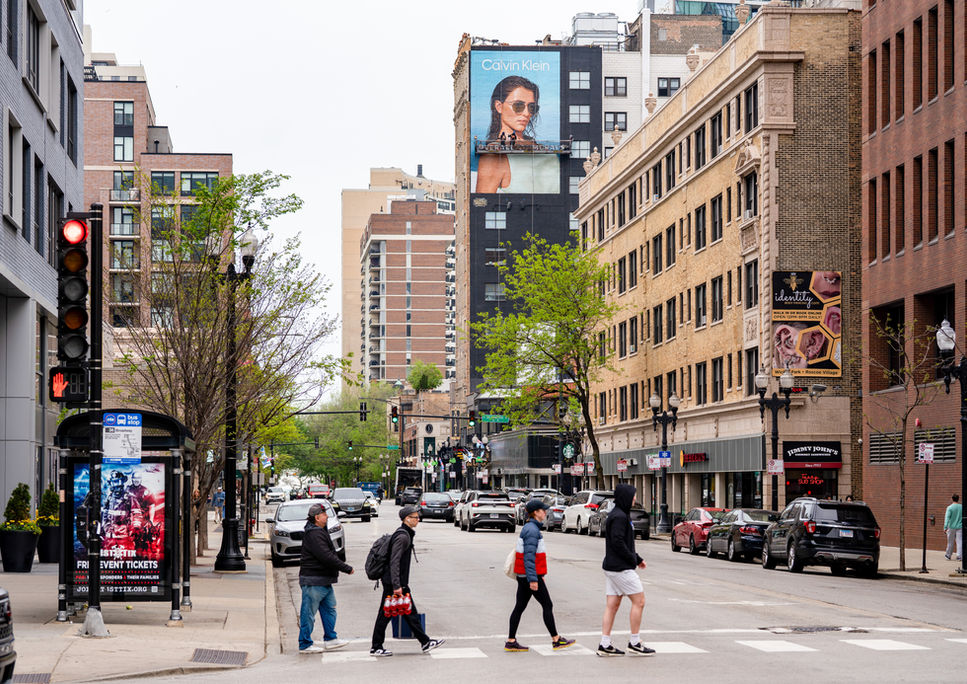 Hand painted mural for Calvin Klein in Gold Coast, Chicago,