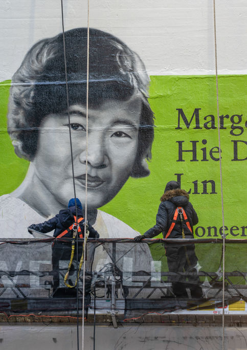 Hand painted advertisement for Ancestry in River North, Chicago