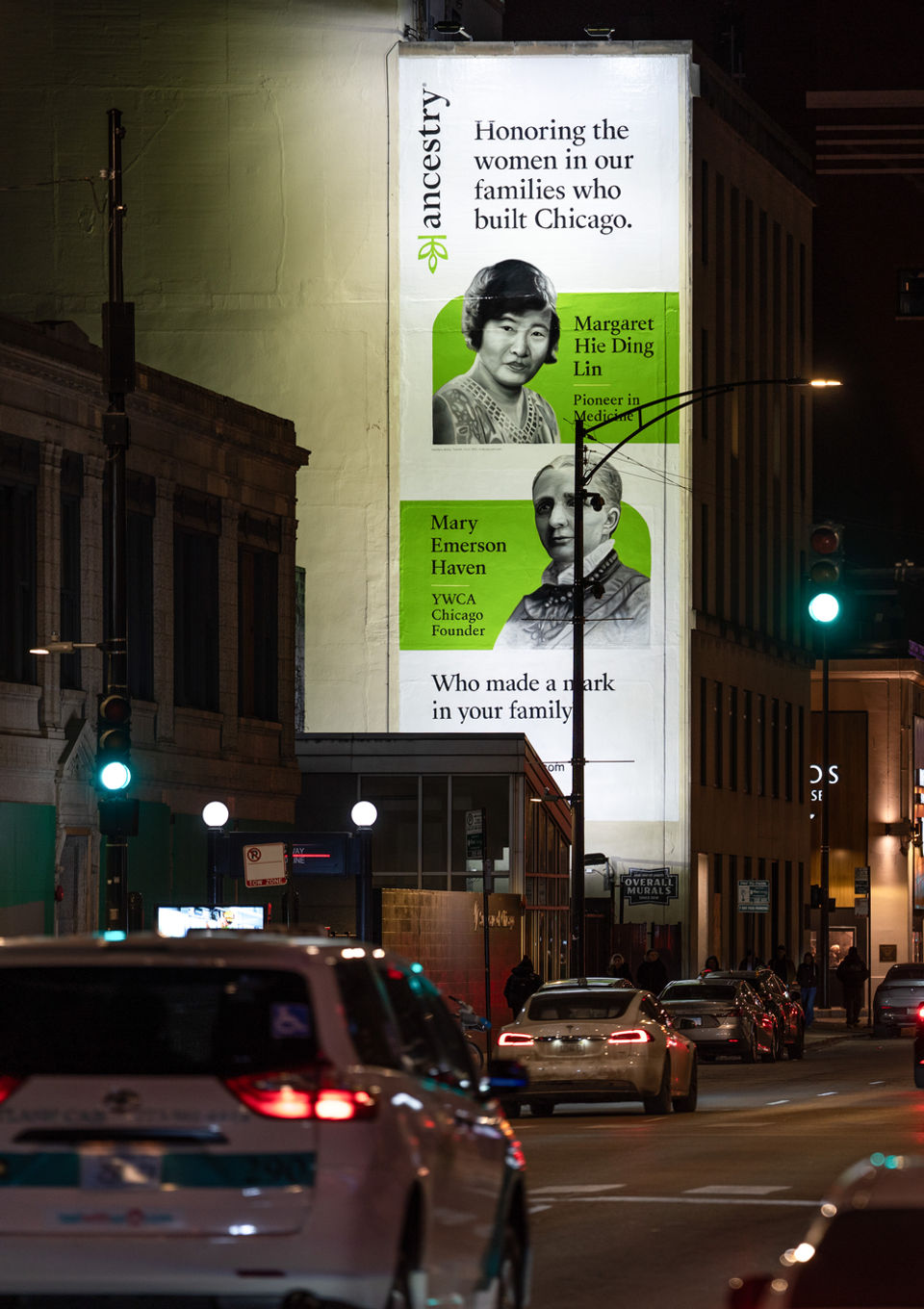 Hand painted advertisement for Ancestry in River North, Chicago