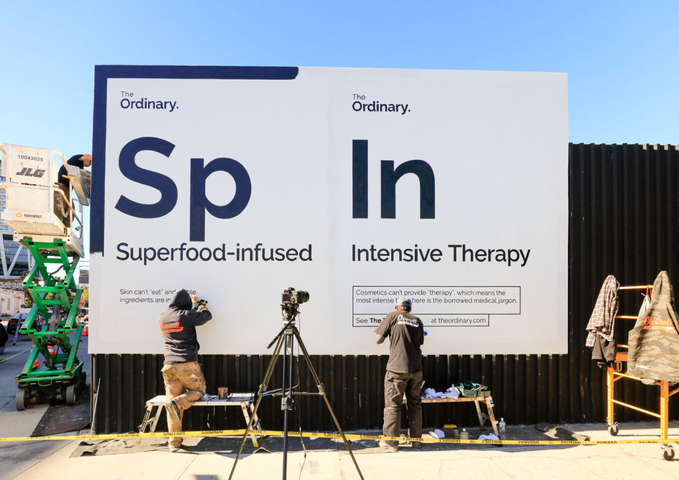Hand Painted Outdoor Advertising Mural for The Ordinary in Williamsburg, Brooklyn