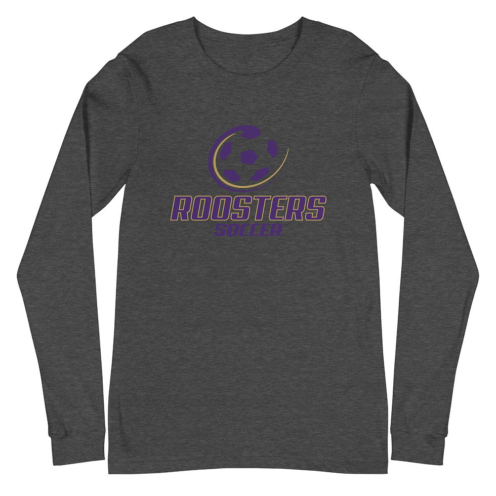 Thumbnail: Pleasant Hill Roosters Soccer Unisex Long Sleeve Tee