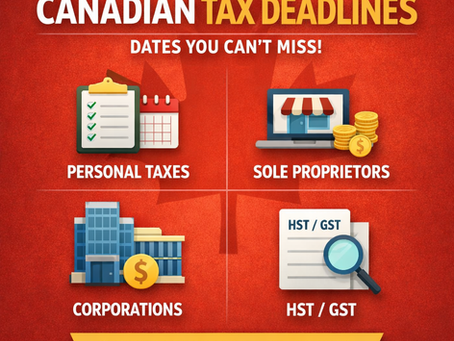 2026 Canadian Tax Deadlines: Personal, Corporate & HST Filing Dates You Can’t Miss