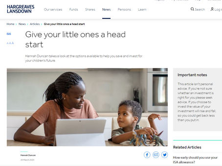 Copywriting for Junior ISAs and Junior SIPPs