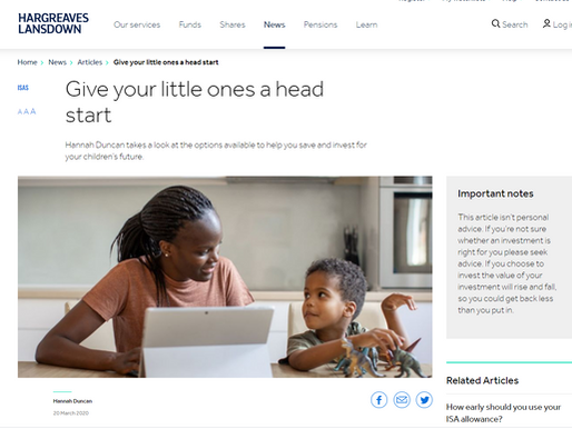 Copywriting for Junior ISAs and Junior SIPPs