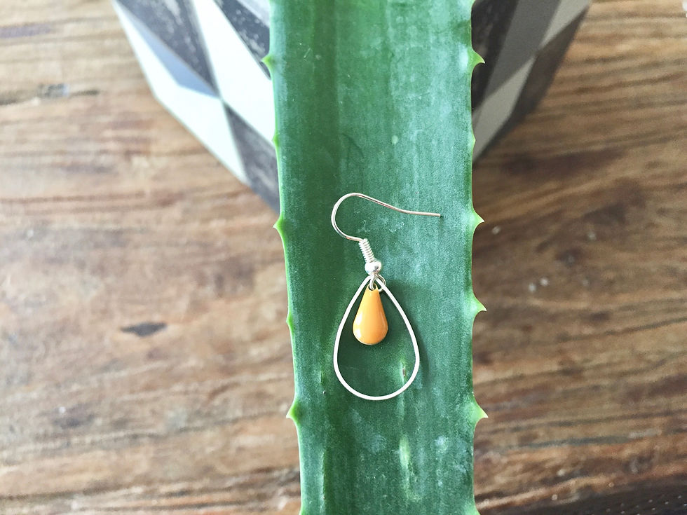 Boucles d'oreilles Grethel jaune moutarde