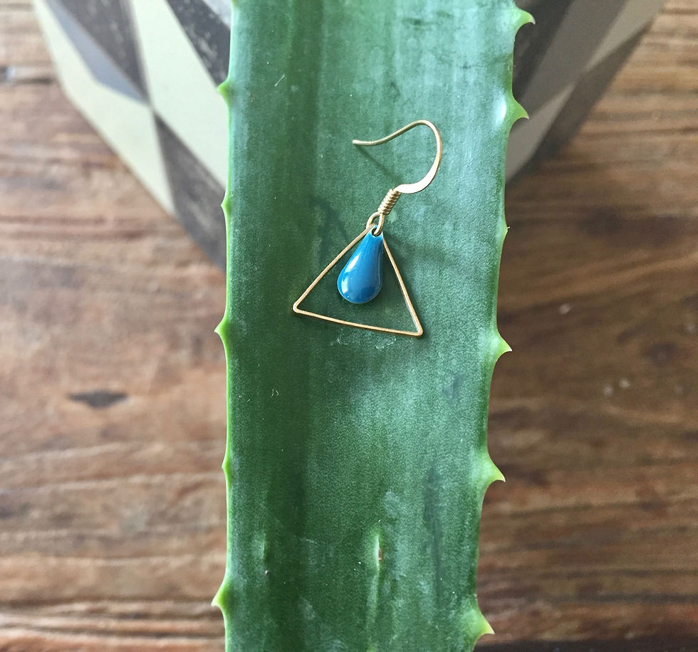 Boucles d'oreilles Terrie bleu pétrole