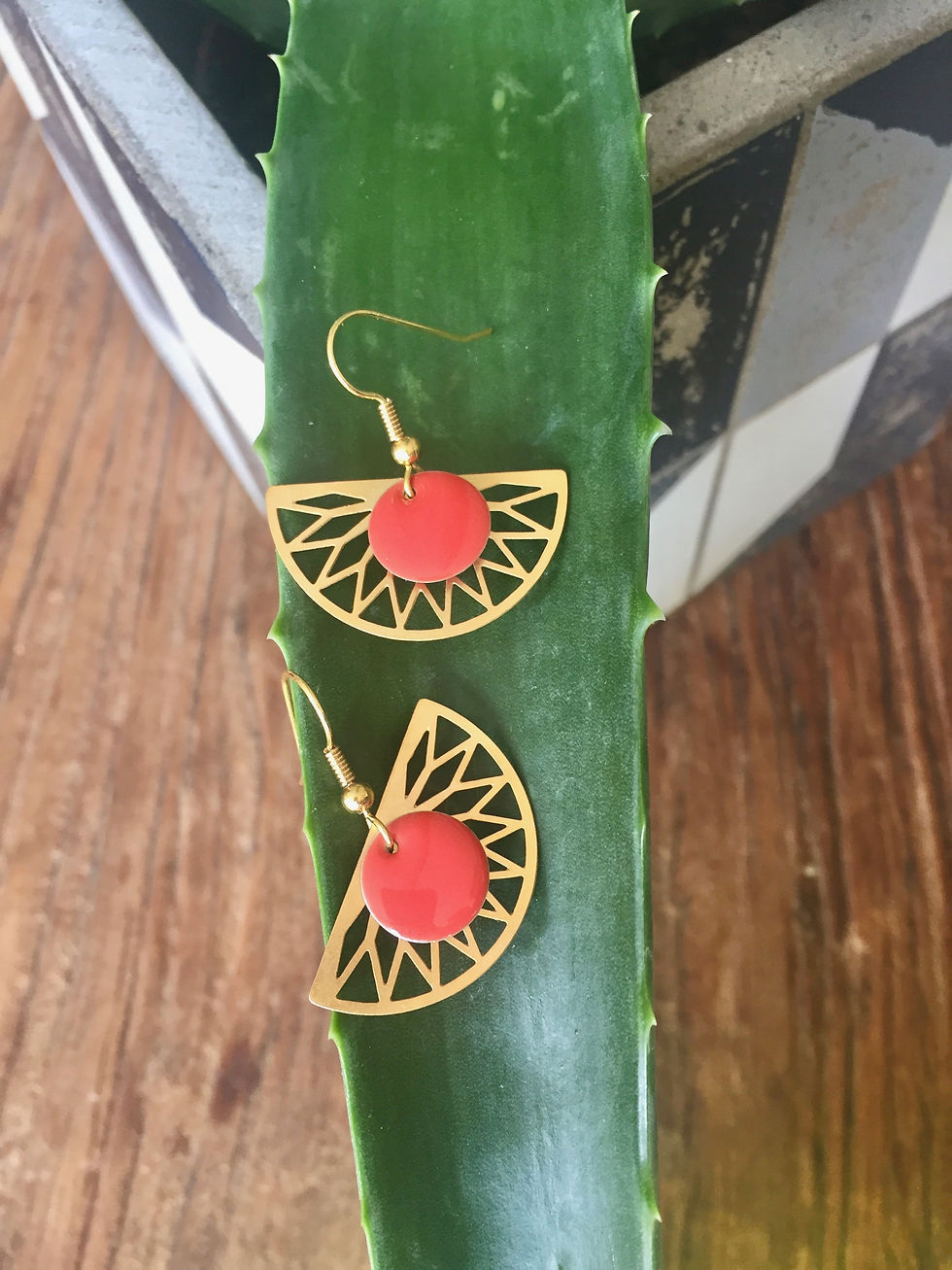 Boucles d'oreilles Eliora orange