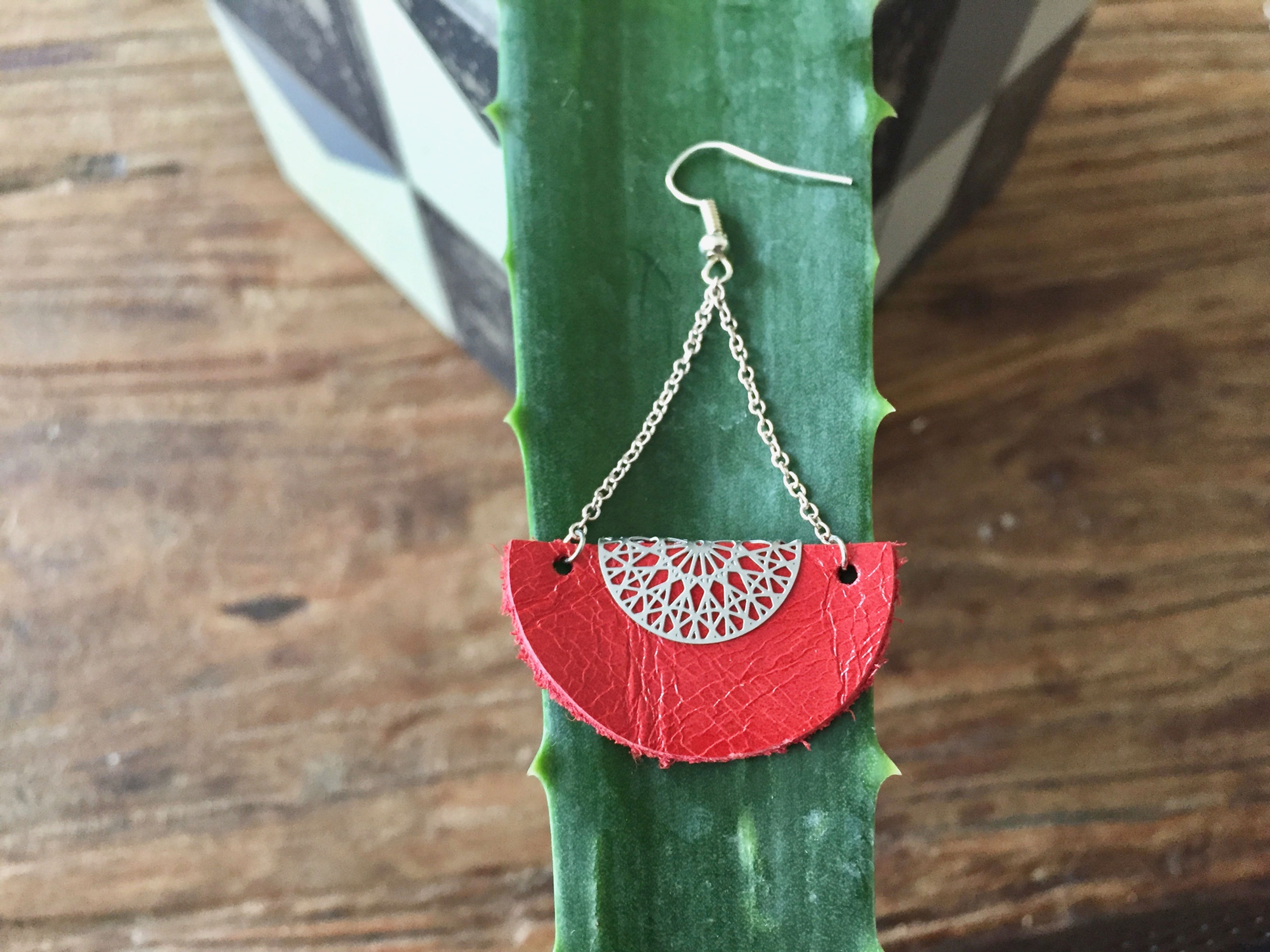 Boucles d'oreilles Celly rouge