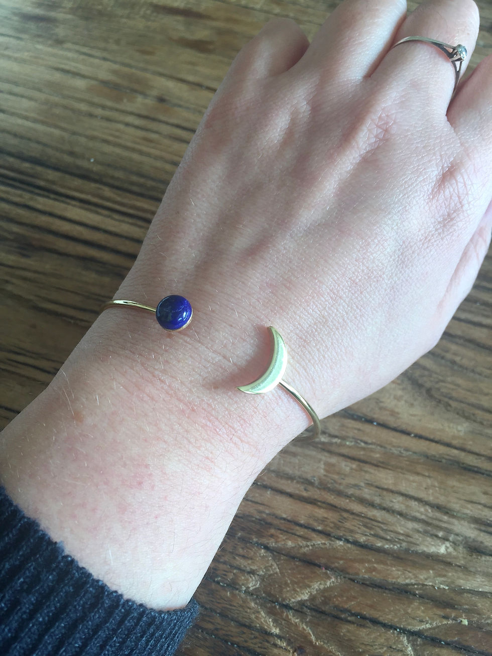 Miniature : Bracelet jonc Moon lapis lazuli