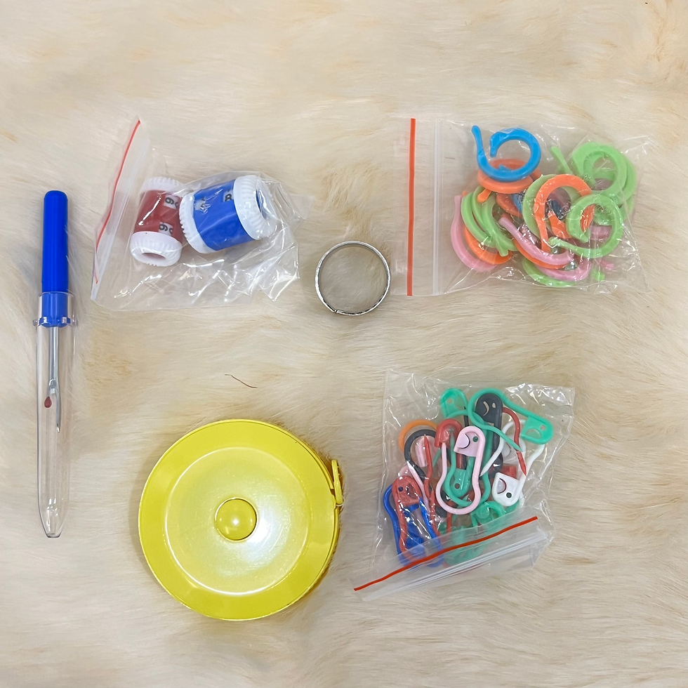 Thumbnail: Set of crochet hooks &tools جنطة ابر الكروشيه وادوات الحياكة الشاملة
