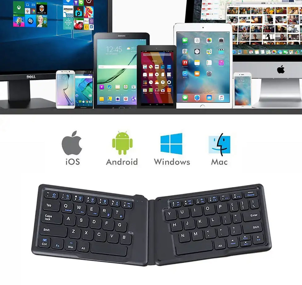 Thumbnail: كيبورد حجم صغير وايرلس  Mini Portable Folding Keyboard  