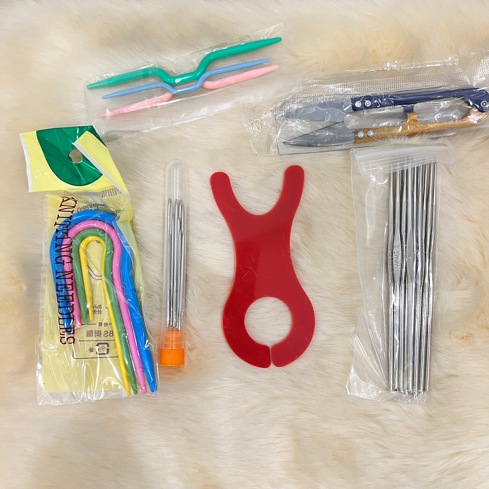 Thumbnail: Set of crochet hooks &tools جنطة ابر الكروشيه وادوات الحياكة الشاملة