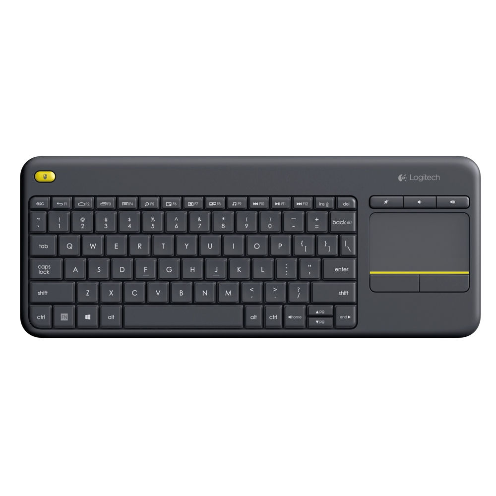 Logitech K400 Plus Ασύρματο Πληκτρολόγιο με Touchpad Αγγλικό US Black