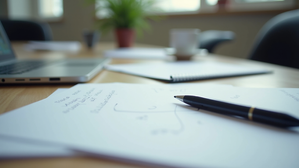 Close-up view of counselling training materials and notes on a desk