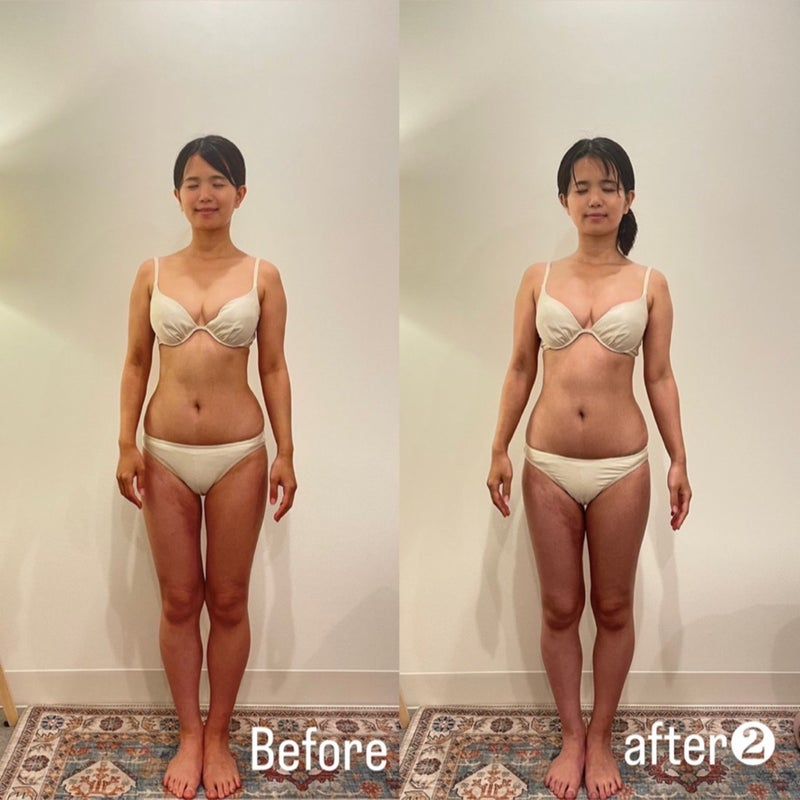 南麻布のエステサロンBe you tiful&でダイエット3日目ビフォーアフター