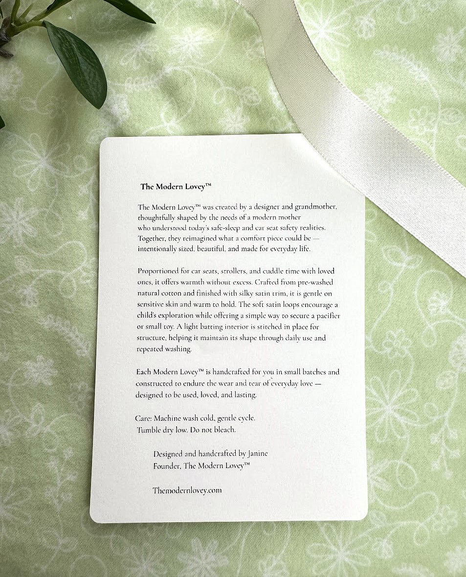 Thumbnail: The Modern Lovey - Green Swirls with White Satin Trim