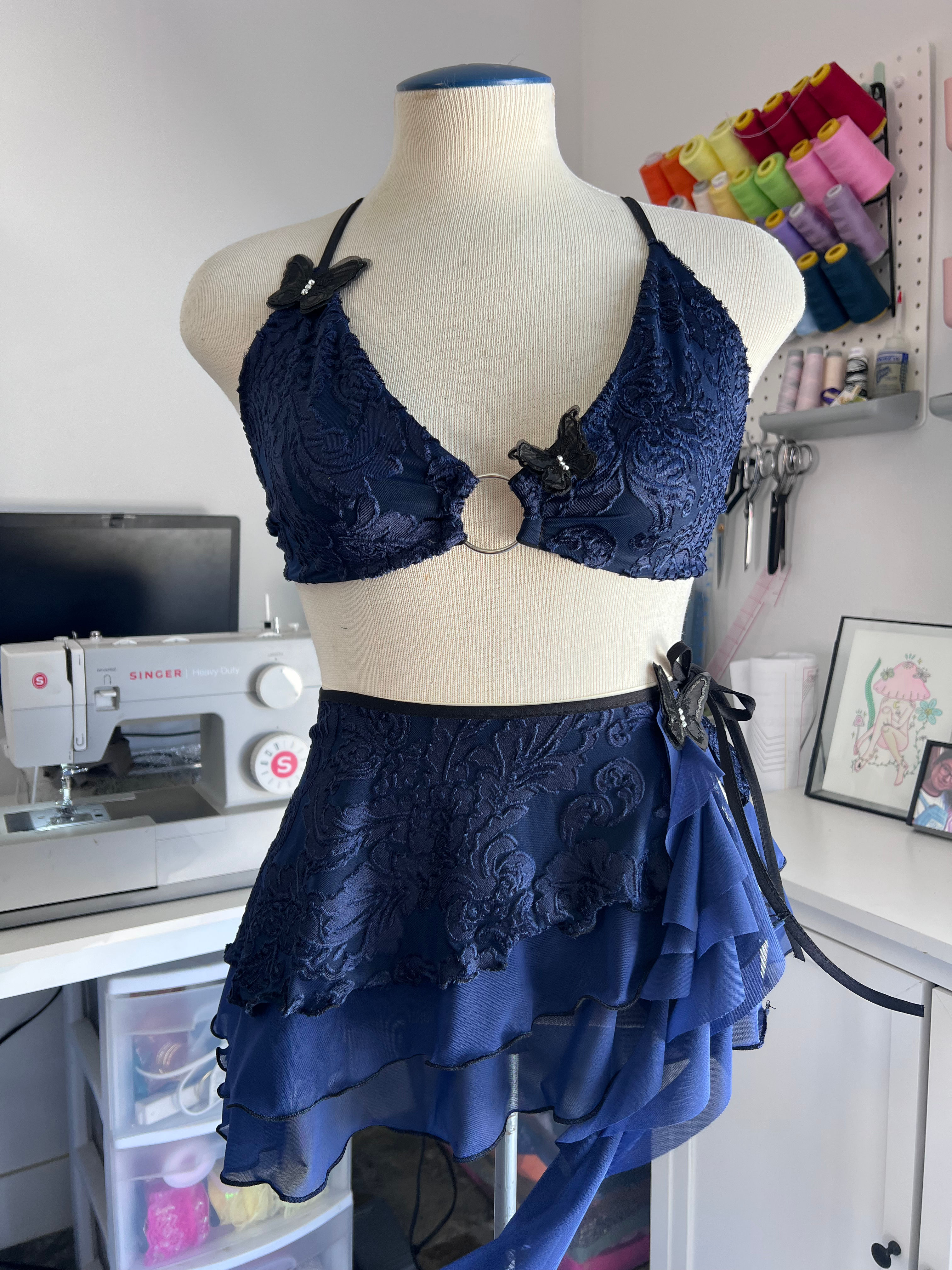 NAVY VELVET SET