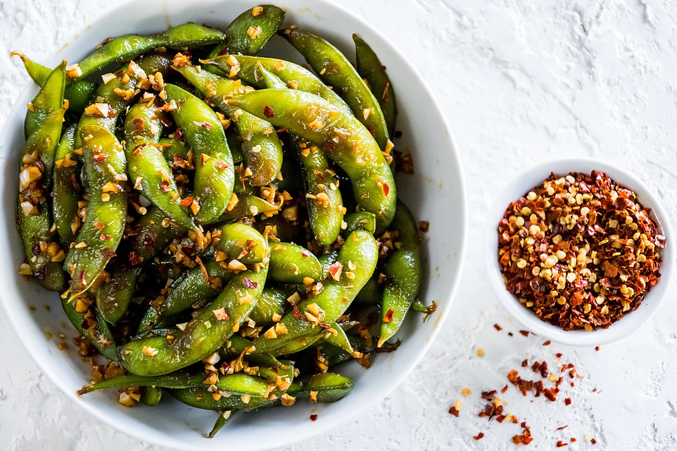 Spicy Garlic Edamame