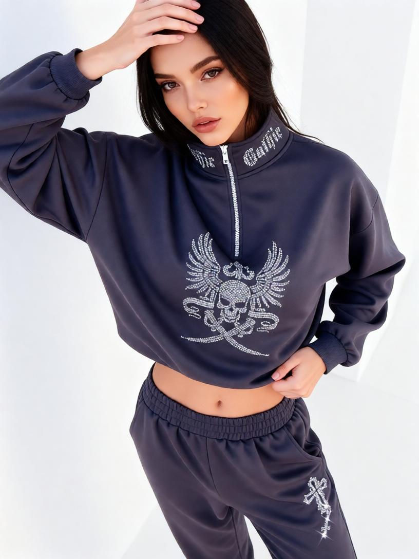 Buzo Chomba Skull Brillos(Algodon Plush)