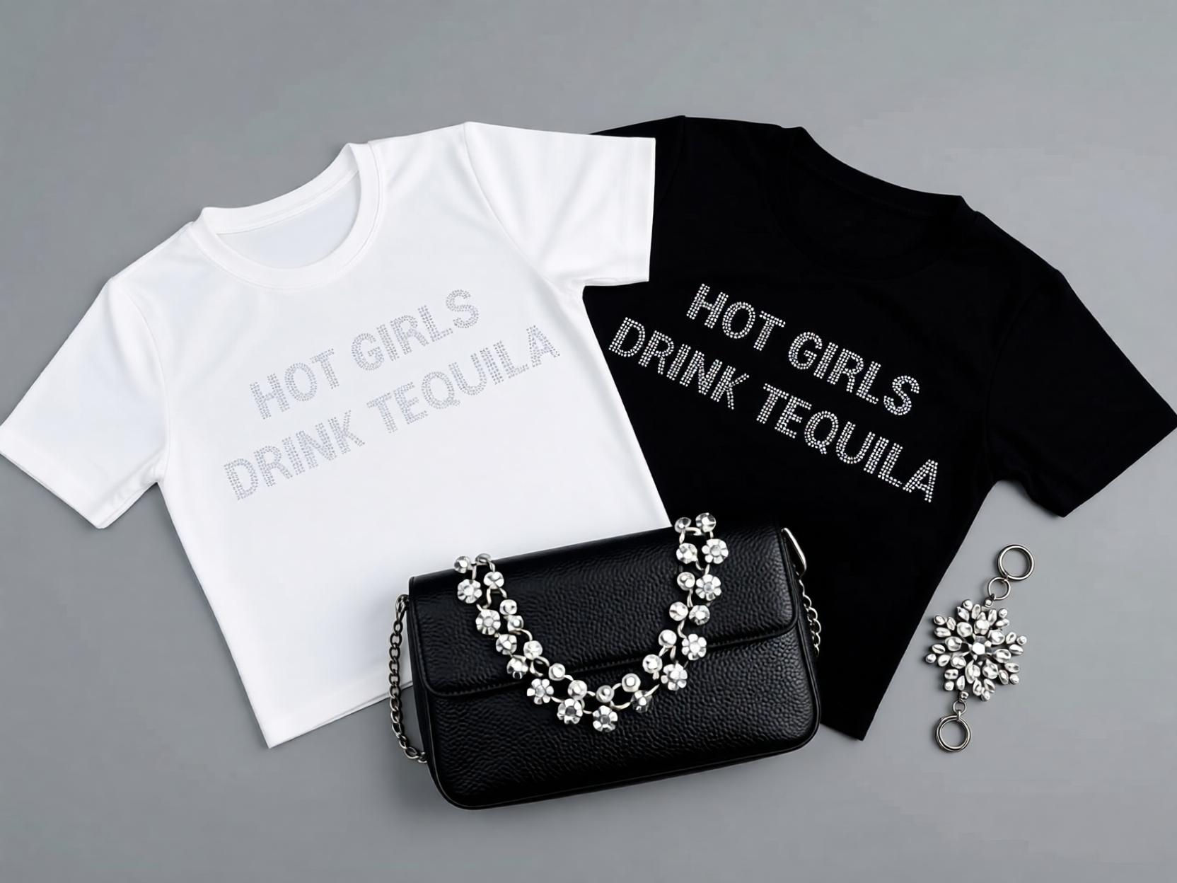 Baby tee Hot Girls cristal(Algodon Lycra)