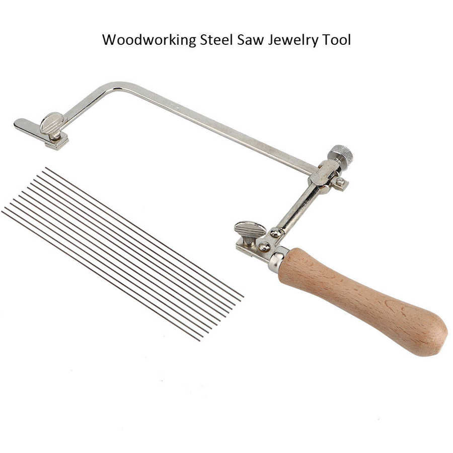 Adjustable Mini Hand Saw U Type Steel Saw Bow 12 Saw Blade for Jewelry Woodwork