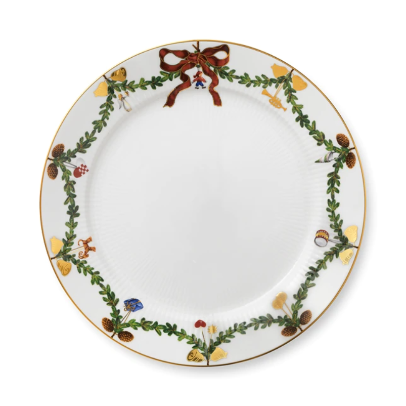 1017457 ROYAL COPENHAGEN PIATTO PIANO 27CM STAR FLUTED CHRISTMAS