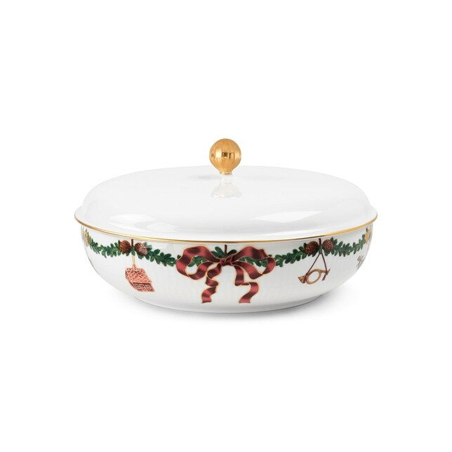 1064783 ROYAL COPENHAGEN CIOTOLA CON COPERCHIO 21CM STAR FLUTED CHRISTMAS