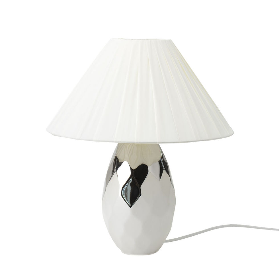 28400 LAMPADA GRES BIANCO/ARG. DIA.17,5X40CM