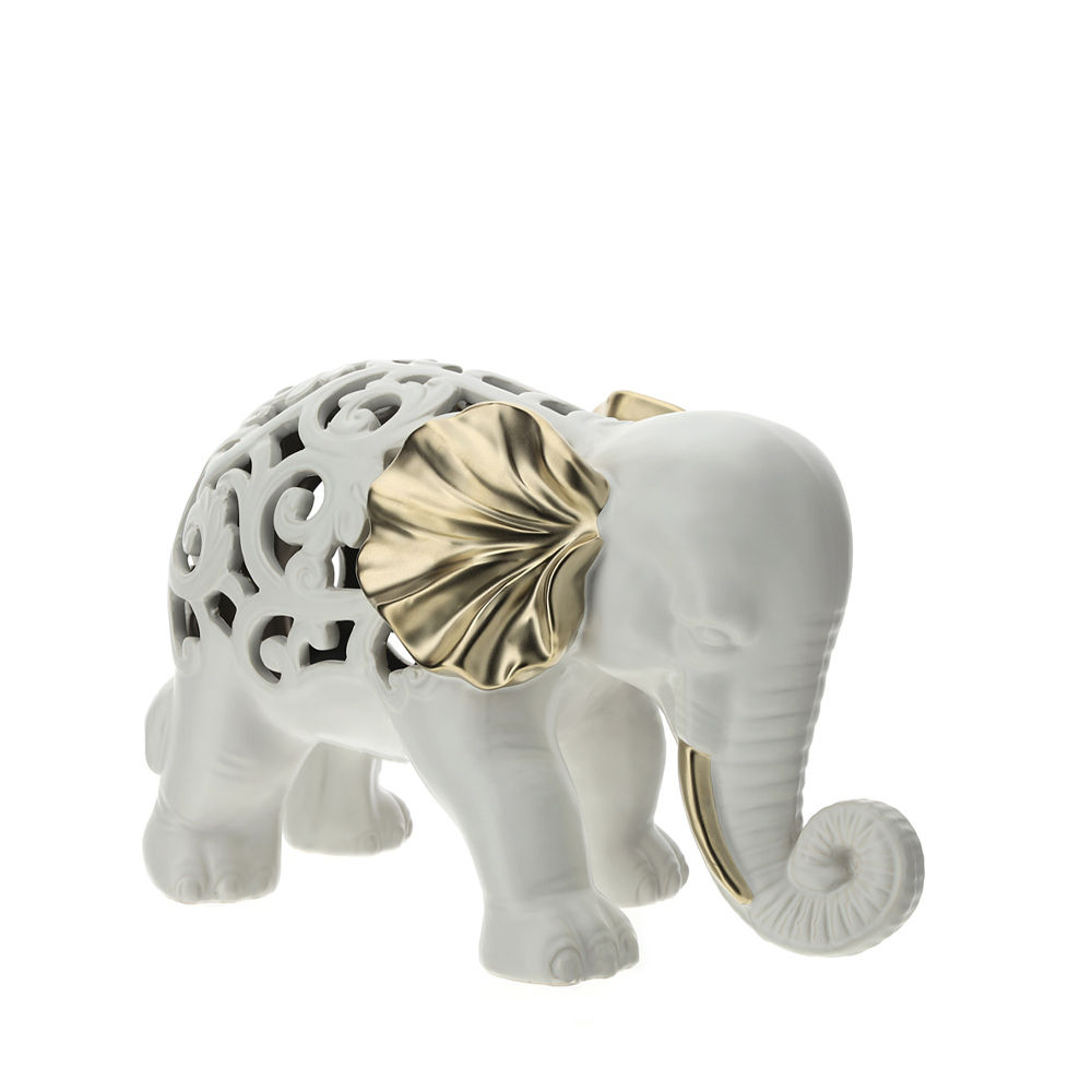 28543 HERVIT ELEFANTE GRES TRAFORATO 21X13CM BIANCO