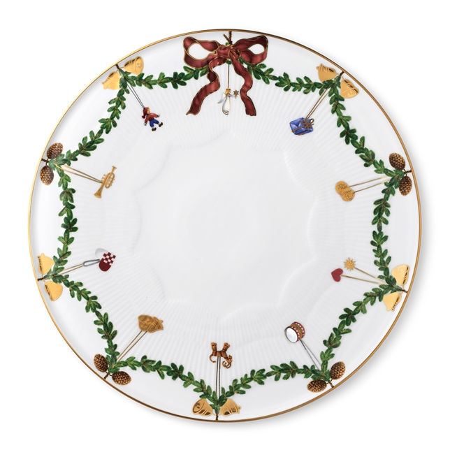 1017442 ROYAL COPENHAGEN PIATTO PANETTONE 32CM STAR FLUTED CHRISTMAS