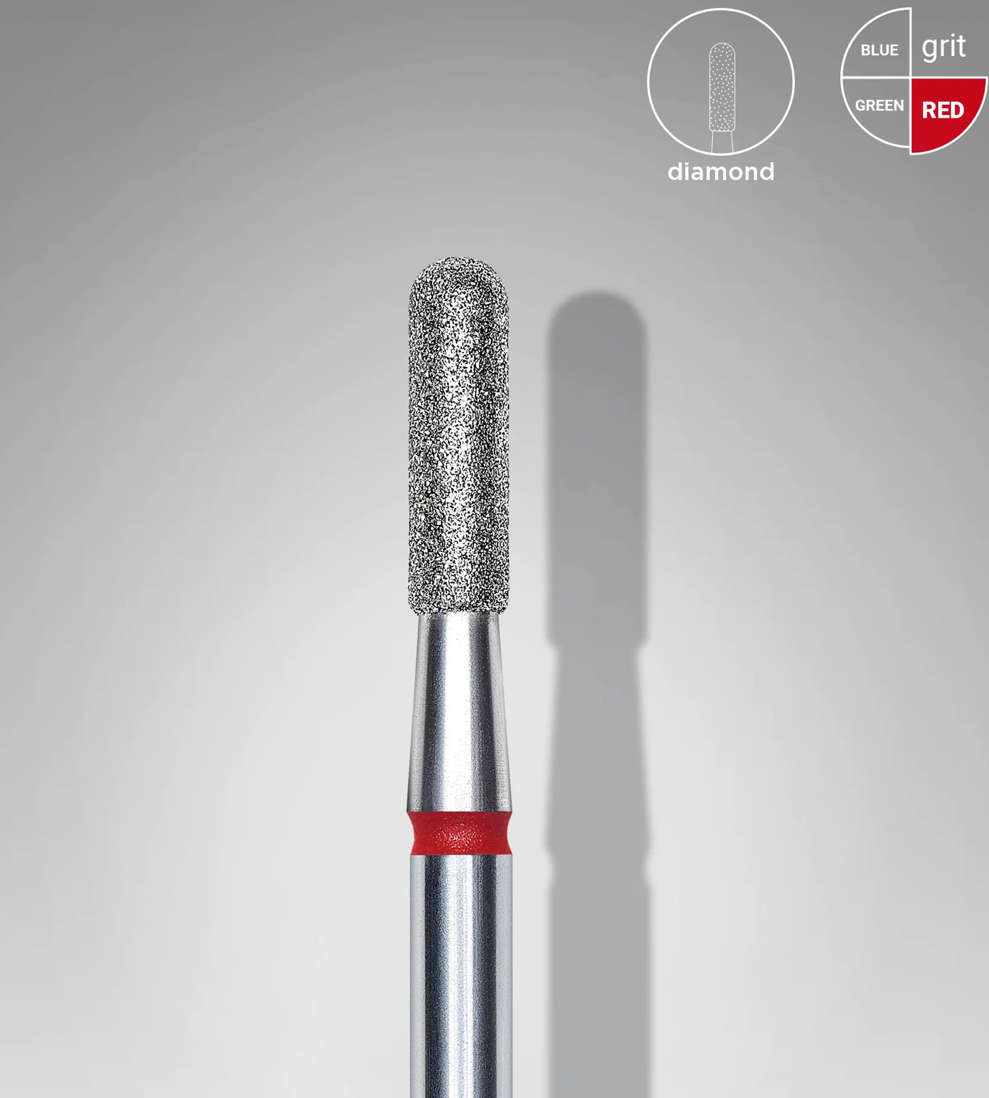 Fraise diamantée Cylindre arrondi rouge Ø2,3 / 8 mm — STALEKS — STALEKS PRO