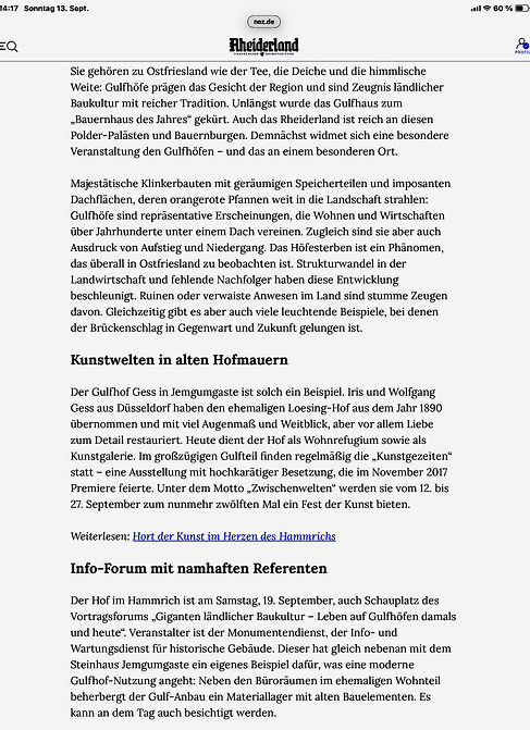 Gulfhäuser in Ostfriesland, Jemgumgaste, Kunstscheune, Irs Gess, Wolfgang Gess, 