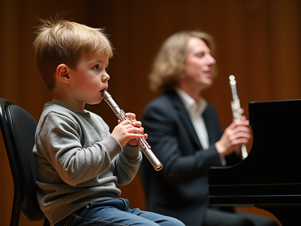 Kind nimmt Violinunterricht