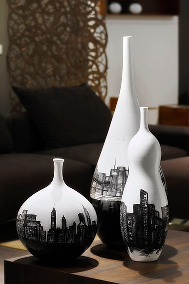 Vaso ceramica con skyline di NY