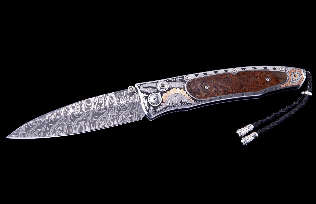 Knife "Dinosaurs" handengraved by Aleksey Saburov